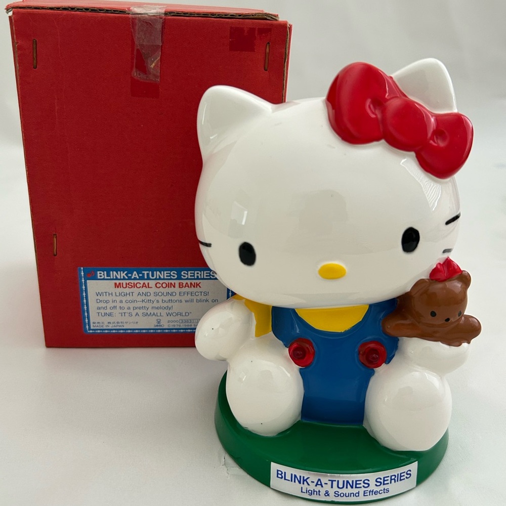 NIB Vintage Hello Kitty Musical Coin Bank “it’s A Small World” Sanrio 1988
